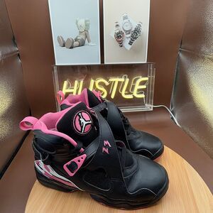 NIKE AIR JORDAN 8 RETRO (GS) BLACK-PINKSICLE SZ 6Y
